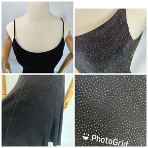Vtg Y2K Black Gold Dress Size 6 Evening‎ Shimmer Late Edition LBD New